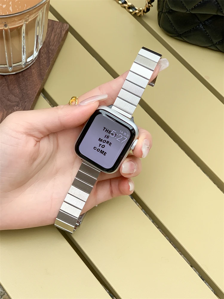 كوريا المعادن ربط سوار ل أبل ساعة ، فتاة سليم حزام ، اكسسوارات iWatch ، الفرقة 8 ، 6 ، 7 ، SE ، 41 مللي متر ، 40 مللي متر ، 44 مللي متر ، 45 مللي متر ، 49 مللي متر ، 5 ، 4 ، 3 ، 2
