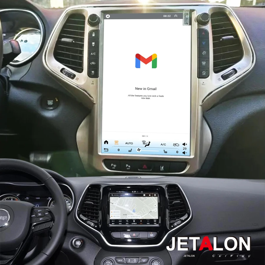 

13,6-дюймовый стерео-экран Android для Jeep Grand Cherokee 2014-2021, навигация, CarPlay, автомобильная мультимедийная система, видеоплеер, головное устройство