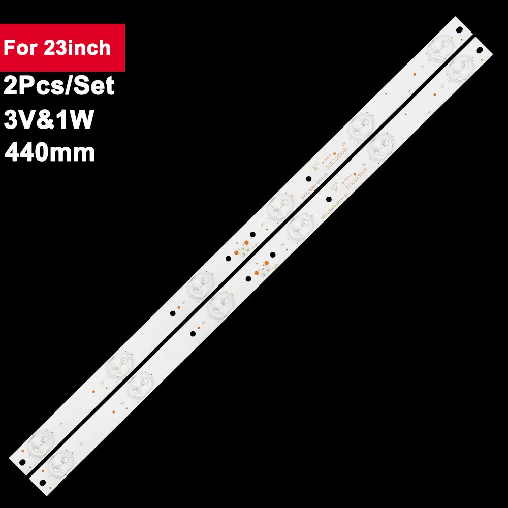 

2pcs/set 440mm 3V Led Backlight TV For 23inch 6smd 303CX236031 ZDCX236D06-ZC14F-02 LEF-2419D