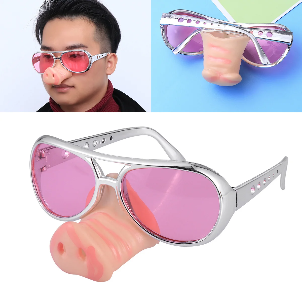 Varken Neus Bril Grappige Zonnebril Halloween Kostuum Partij Schedel Masker Prop Duurzaam Niet Vervagend Past Volwassenen Geschenken Families