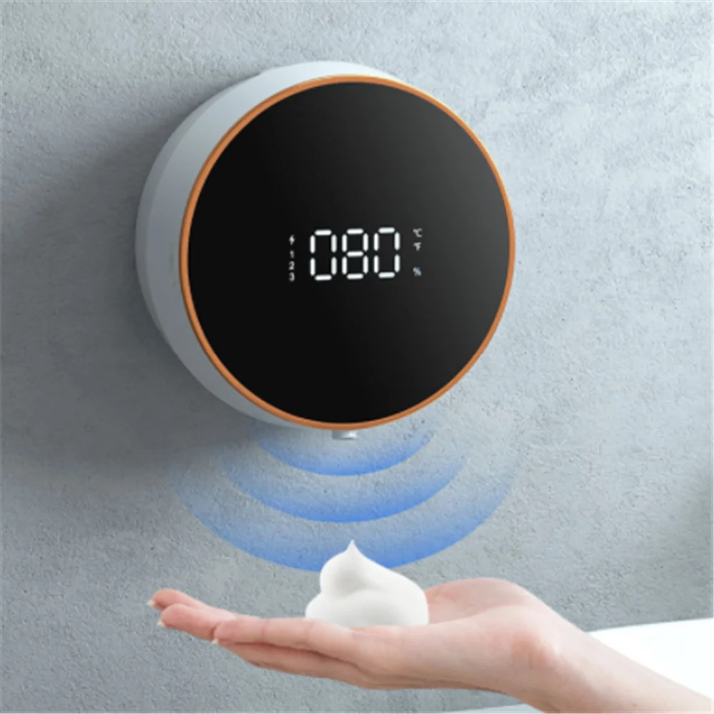 Automatic Soap Dispenser USB Charge Smart Infrared Sensor Foam Machine LED Screen Wall-mounted Auto Induction Liquid Dispenser