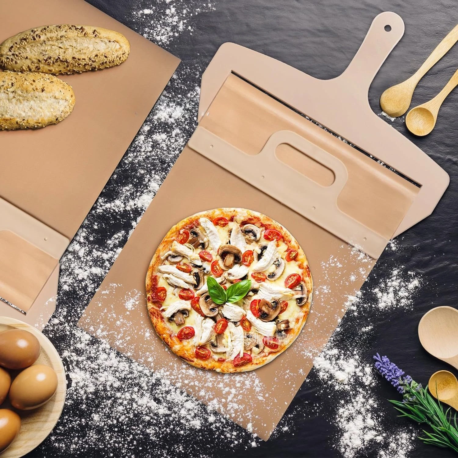 انزلاق البيتزا مجرفة صينية العجين البيتزا مجلس مجداف للمنزل المطبخ فرن الخبز غير عصا البيتزا ملعقة كعكة الحلوى الإنزلاق لوحة