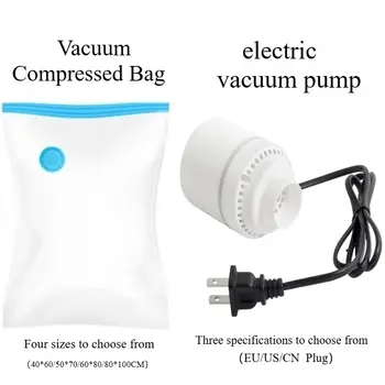 Elektrická vakuová pumpa na sáčky, úsporný cestovní úložný organizér na oblečení, skládací komprimovaný mini těsnicí stroj s pumpou 6 nejlepší prodej Vakuová balička oblečení - №3