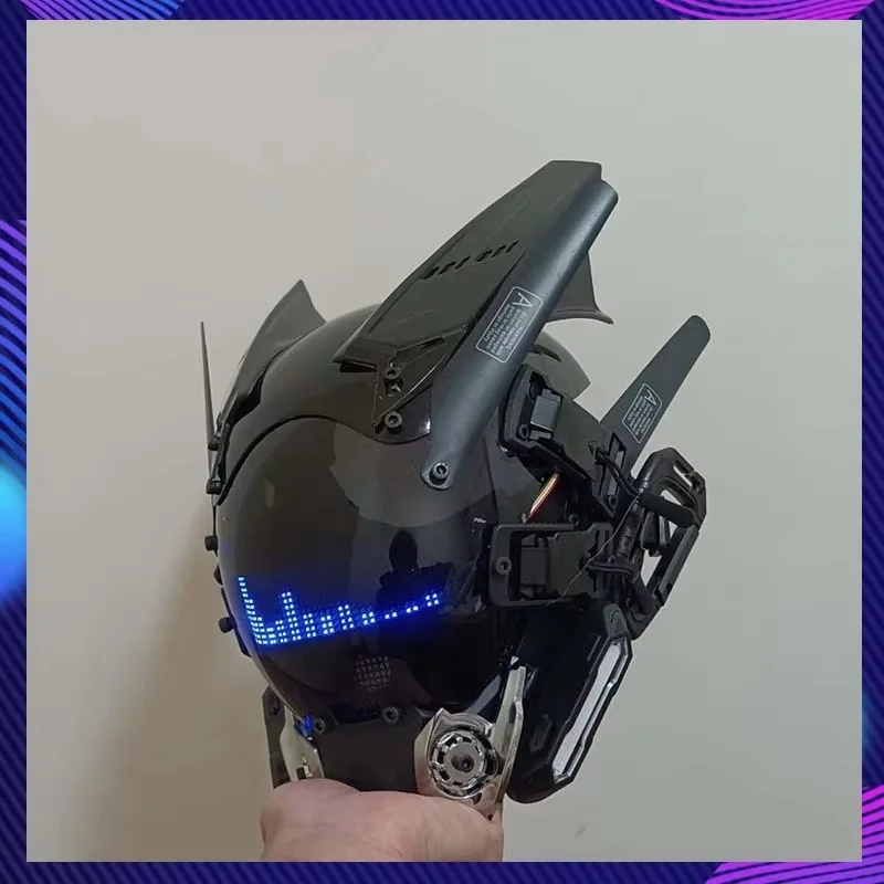 

Sci-Fi Mech Soldier Cosplay Costumes Mask With Blue Screen Support APP DIY Animation Halloween Party Bar Prop Cyber Punk Mask
