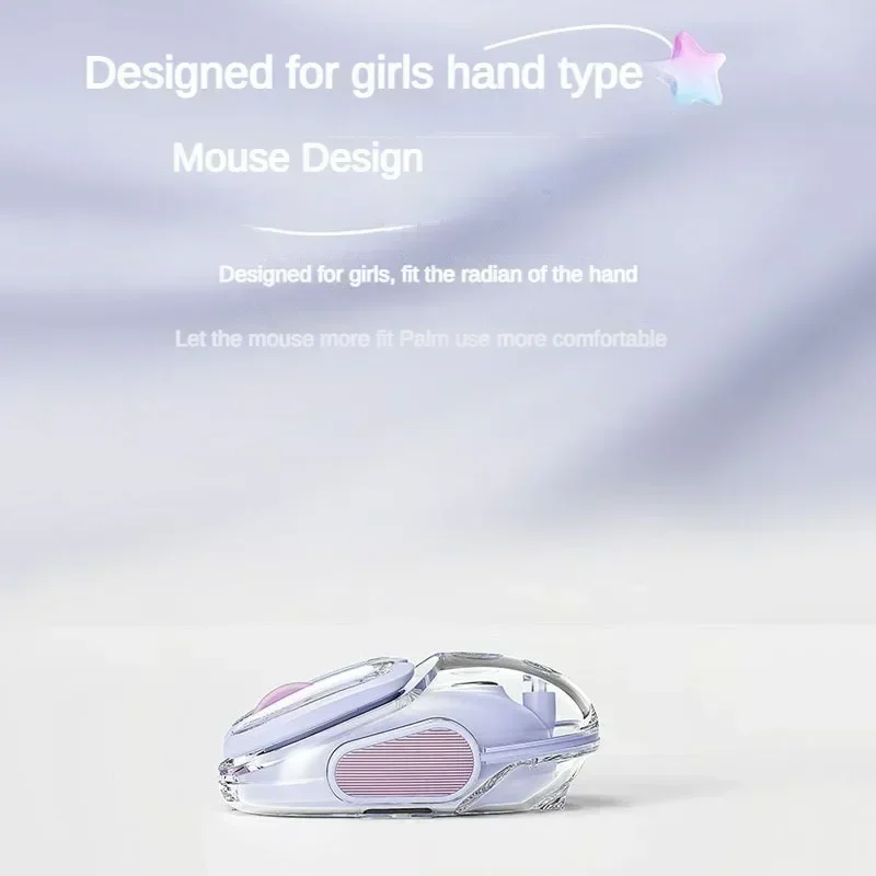 EWEADN Q9 souris transparente sans fil Bluetooth 4800DPI rétro-éclairage rvb faible latence souris muette de jeu ordinateur portable accessoires de jouets de jeu