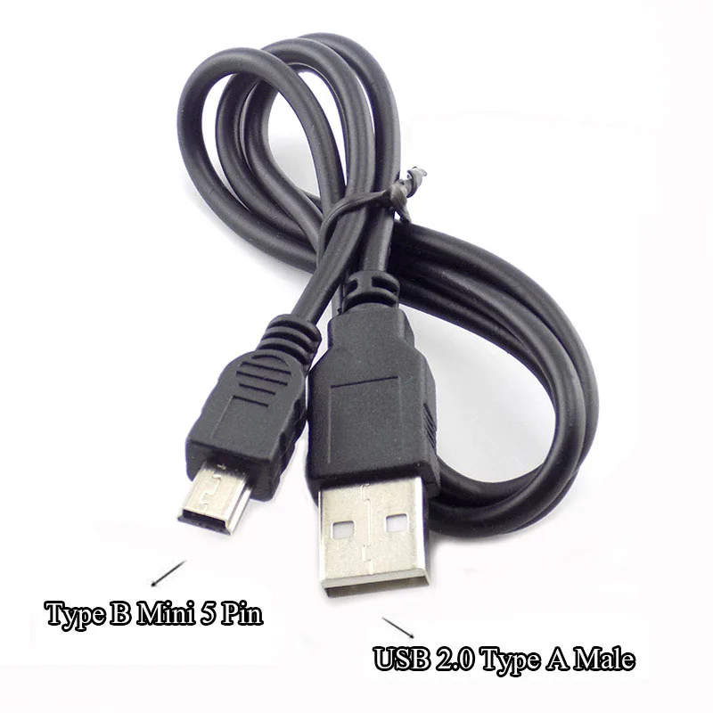 USB2.0 Type A Male To Mini 5-Pin Type B Data Charge Connector Cable 480Mbp Sync Power Charging Extension Cable Splitter Resolver