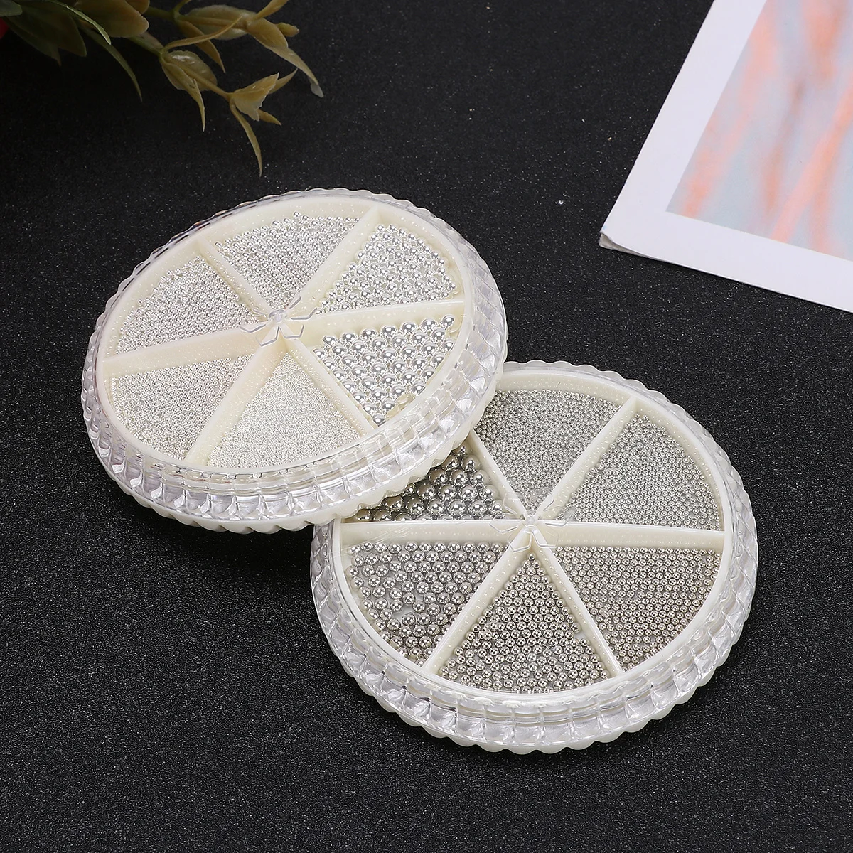 2 set 2 sets mini-nagelkralen stalen kralen voor natuurlijke kunstnagels manicure sieradenset diy nail art benodigdheden decoraties