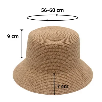 Flat Straw Hats Solid Color Caps Ladies Hat Summer Sun Openwork Handwoven Straw Cap Ethnic For Women Men Japanese Style DIY