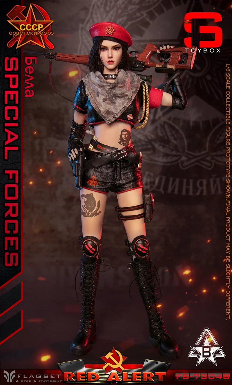 In Voorraad FLAGSET FS-73048 1/6 Red Alert Sovjet Sniper Action Figure 12 "Vrouwelijke Soldaat Action Beeldje Volledige Set Collectible speelgoed