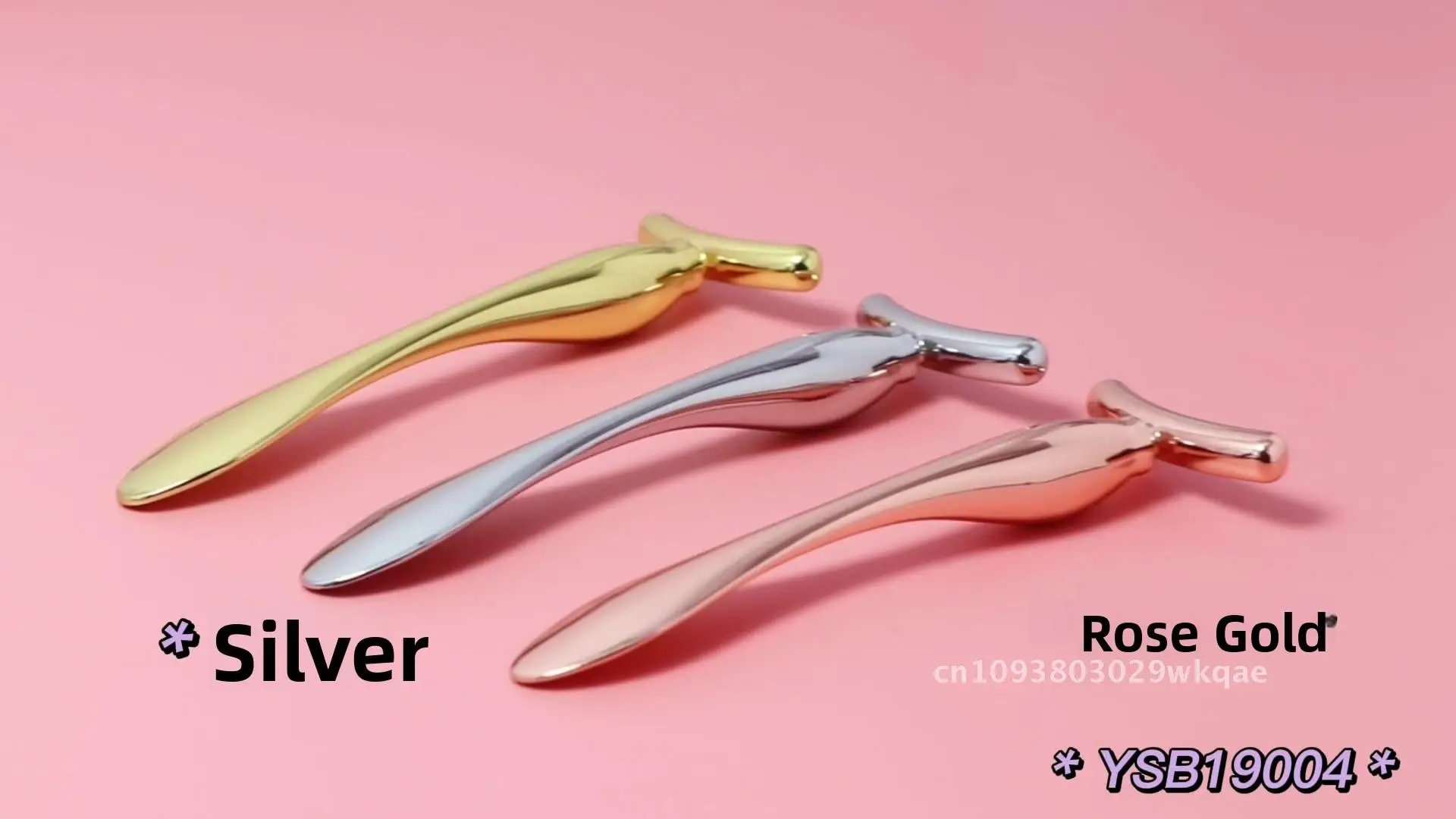 화장품 에센스 아이 크림 애플리케이터 리프팅 뷰티 스틱용 3개 골드 U자형 페이셜 마사지 스틱