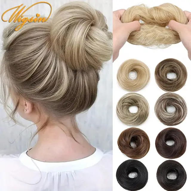 WIGSIN syntetyczne roztrzepane koki do włosów Updo Chignon z elastycznym przedłużaniem włosów dla kobiet codzienne leniwe akcesoria do włosów