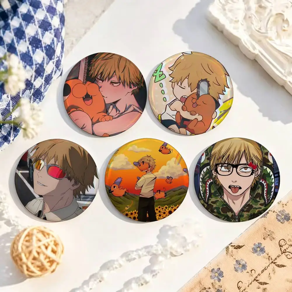 Character D-Denji Chainsaw Man Pochita  25mm 32mm 44mm 58mm Anime Badges Brooches DIY Pins Decorations Birthday Gifts