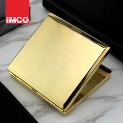 IMCO Brand Thick Cigarette Case Golden Rose Metal Brass Silver Box (20-16 Pcs 84mm Cigarettes)