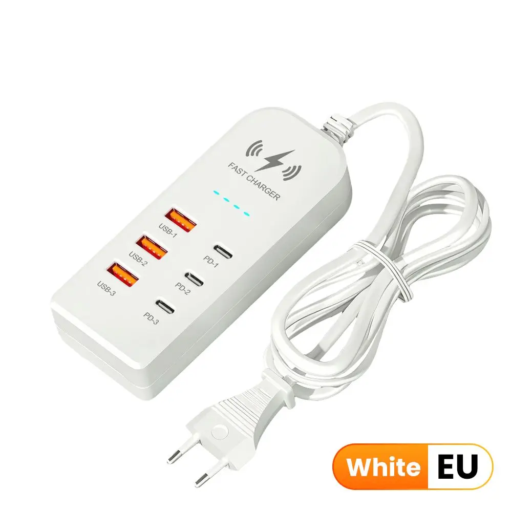 PD Fast Charging USB Wall Charger Quick Charging Type-C Port Type C Hub Expander Socket USB Ports Multiport Charger Home Office
