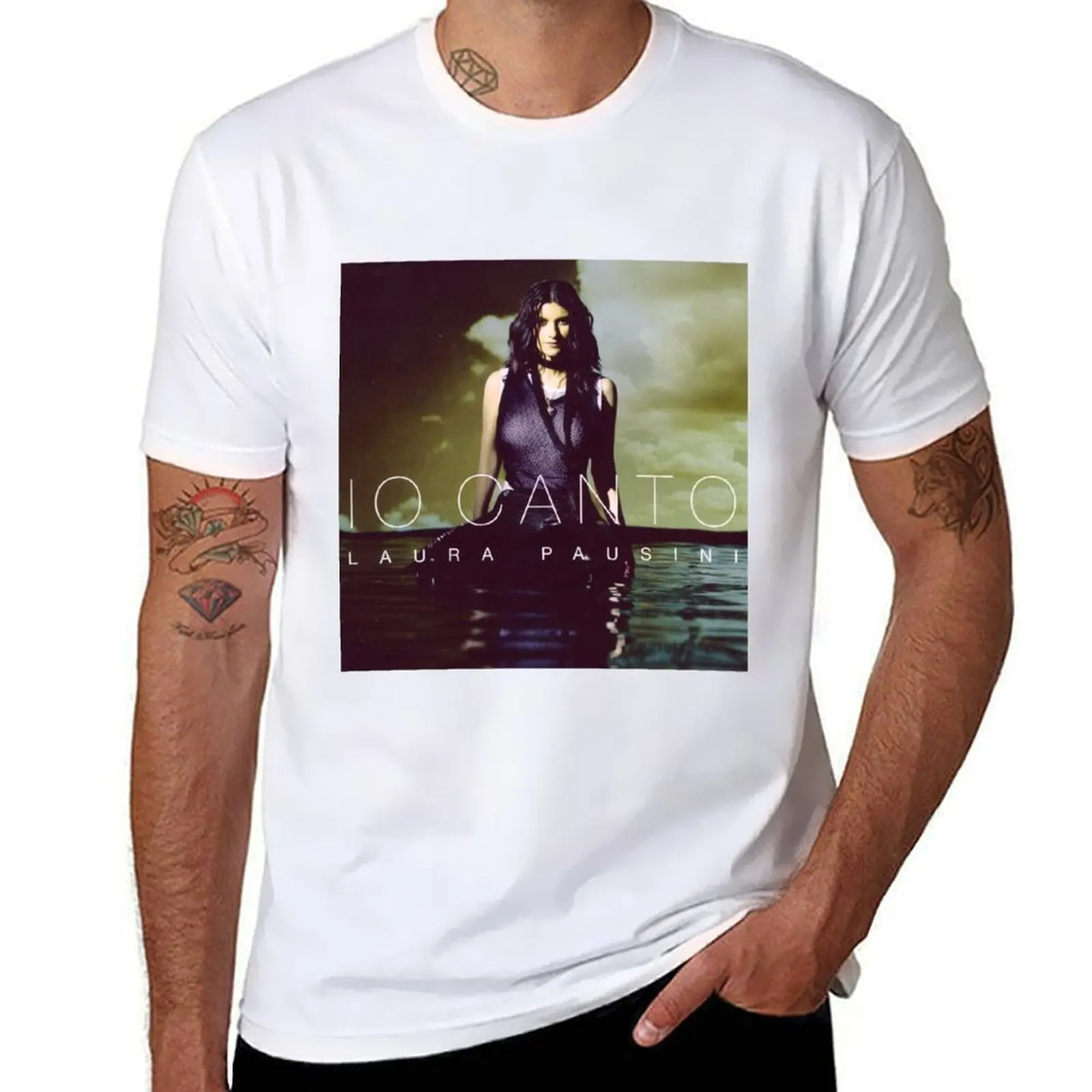 Laura Pausini io canto T-Shirt man t shirts high quality luxury brand t shirt custom print T-Shirt