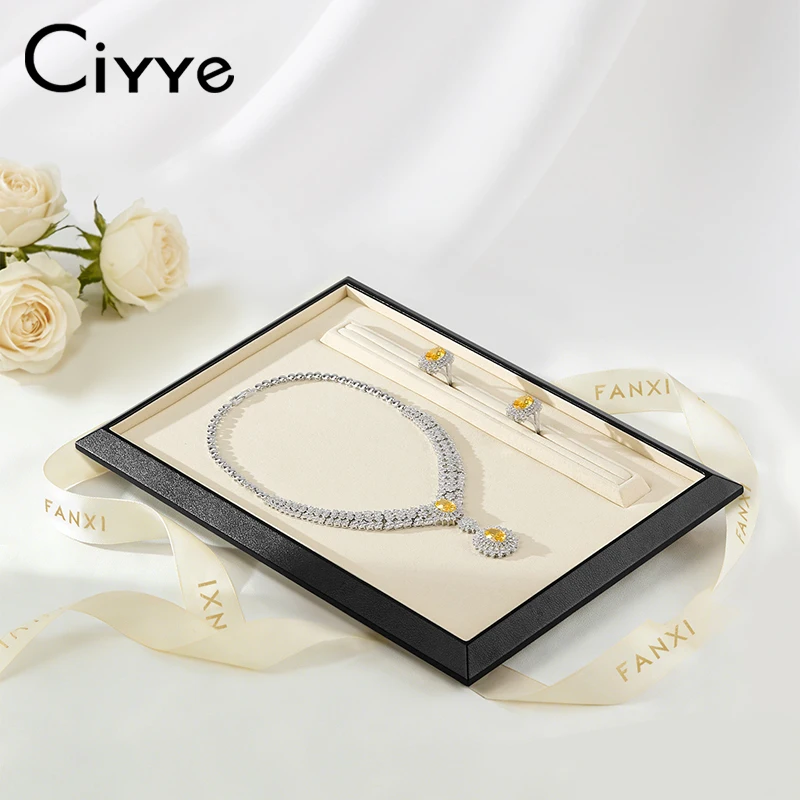

Ciyye PU leather Jewelry Tray Microfiber Jewelry Organizer Ring Necklace Bracelet Multifunctional Jewelry Display Storage Plate