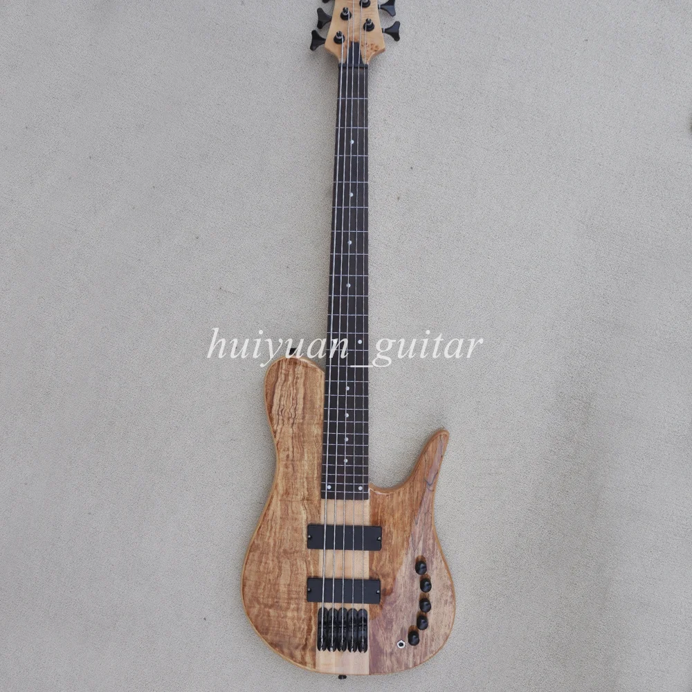 Flyoung 5 Strings Neck Through Body Electric Bass Guitar with Dot Inlay Rosewood Fretboard 24  Frets