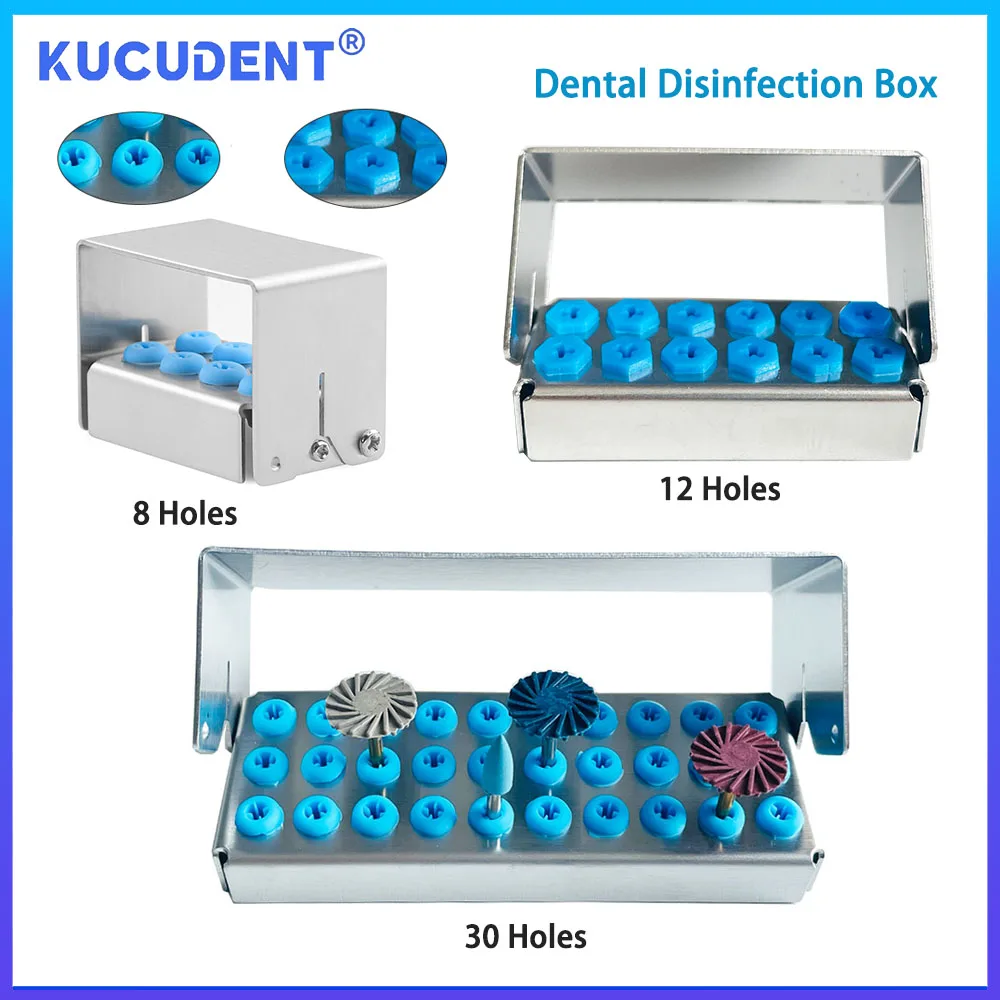 KUCUDENT 8/12/30 Holes Dental Disinfection Box Scaler Tip Holder Implant Drills Organizer Case Endo File Autoclable Sterilizer