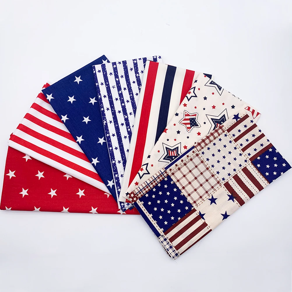 

7pcs Yellow Cotton Fabric Squares DIY Craft Cloth Patriotic Flag Material Quilting Home Decor Handmade Cloth Decoration