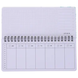 Bobina portátil Flip-Up Notepad, Planejador Semanal Tearable, Planejador Garland, Livro Notebook, Escrita, conveniente, Estudante Acadêmico