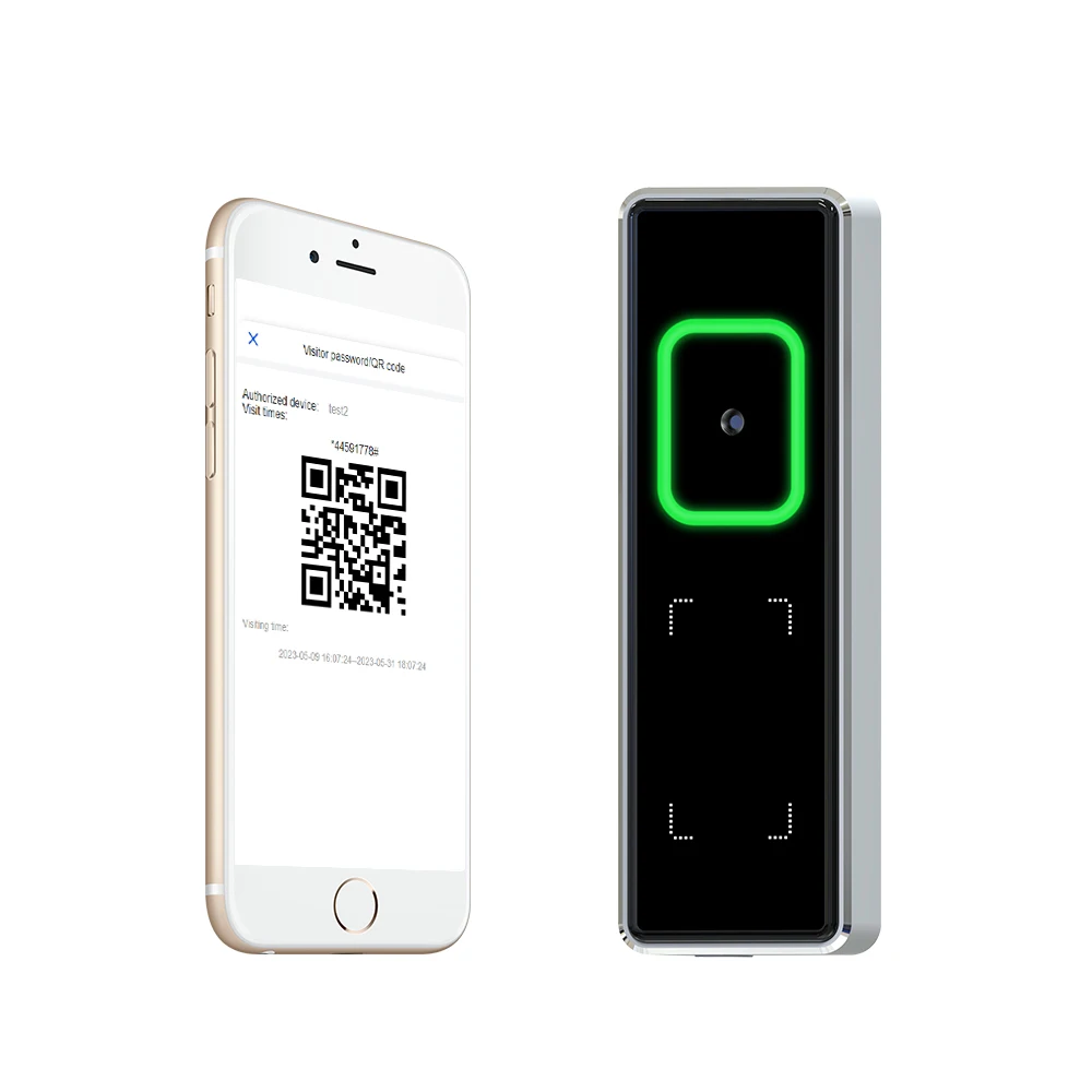 NewThinmoo 44mm Ultra Narrow QR Code Indor Outdoor Metal Access Control With Dynamic Coding for Visitor Management