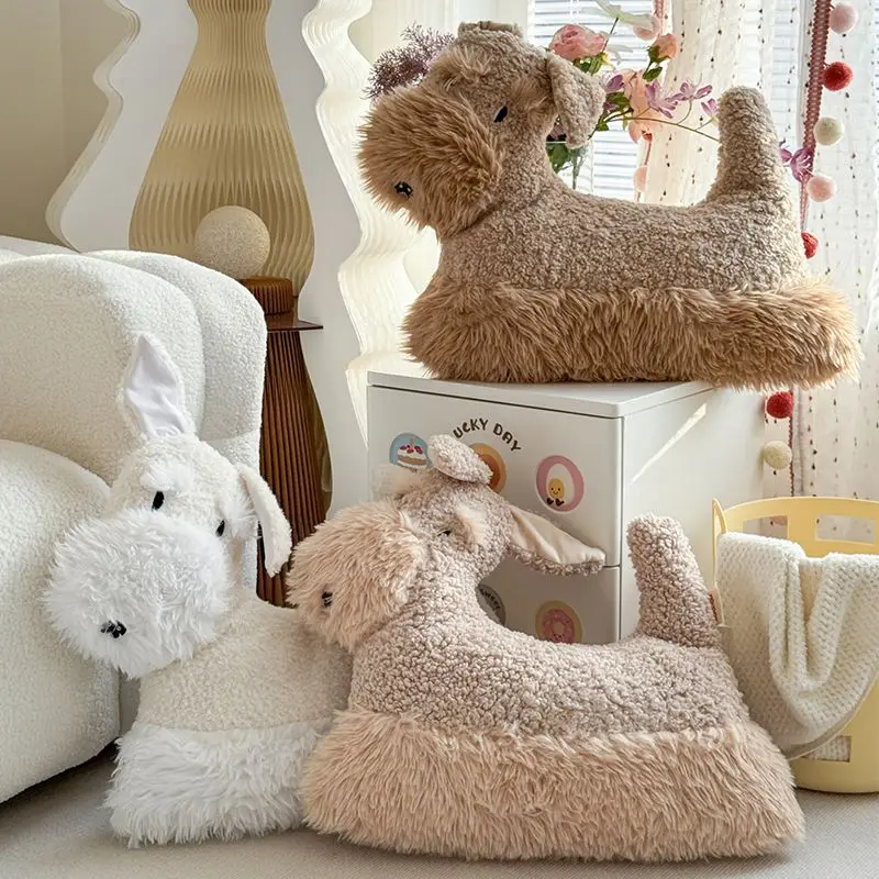 Cute Funny Ugly Dog Shaped Plush Throw Pillow with Inner Core for Bed Backrest Headboard Sleeping Cushion Home Decor 4