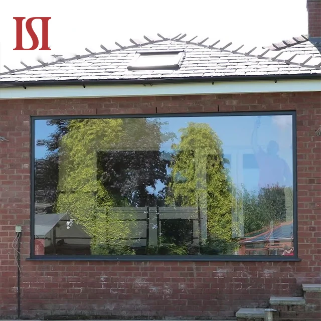 Top Brand 2025 New Design Customized Ultra Large Glass Soundproof Stainless Steel Aluminum Fixed Picture Windows Hurricane