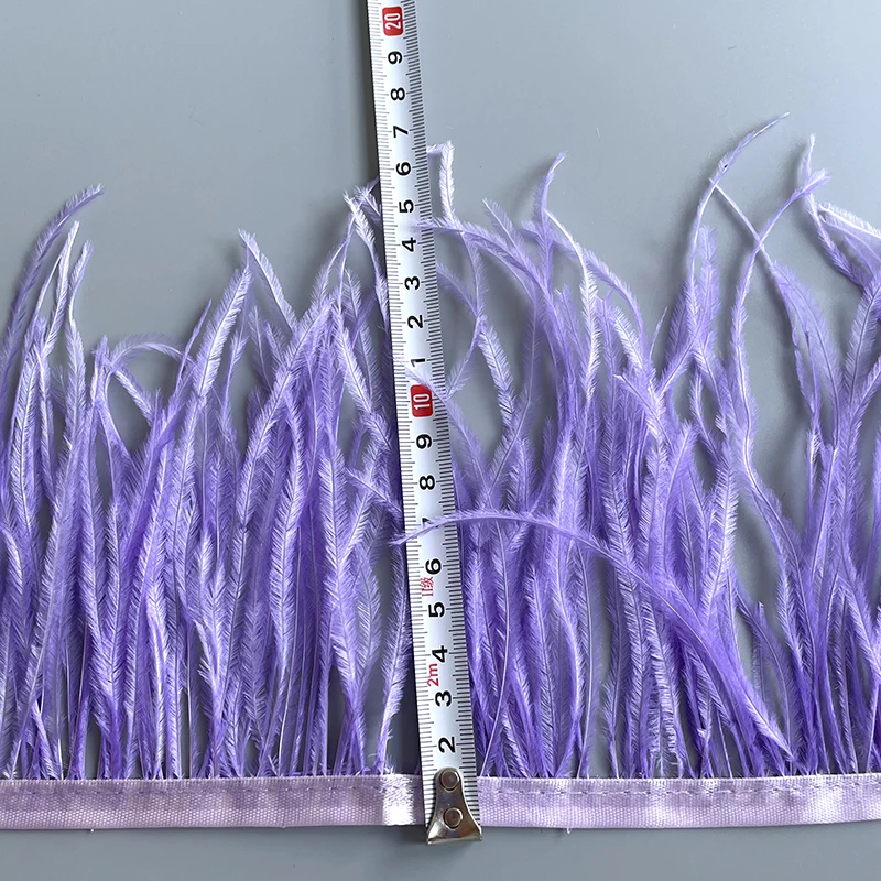 Ostrich Feathers Trim 10 Meter 13-18 CM Feather Plumes Ribbon Selvage For DIY Wedding Dress Decoration Crafts Accessories