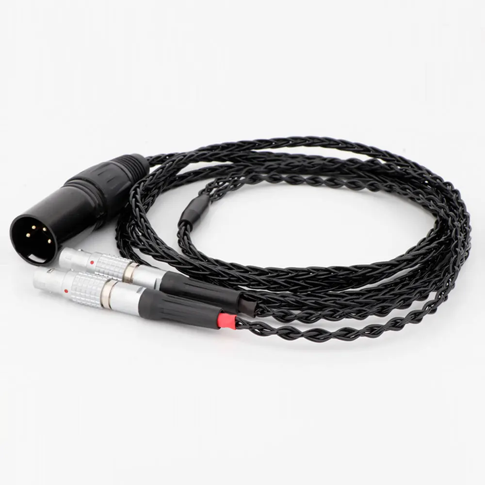 High Quality 16Cores Pure Silver Headphone Upgraded Cable For  Utopia Fidelity Circumaural Headphone with 4 Pin XLR Plugs
