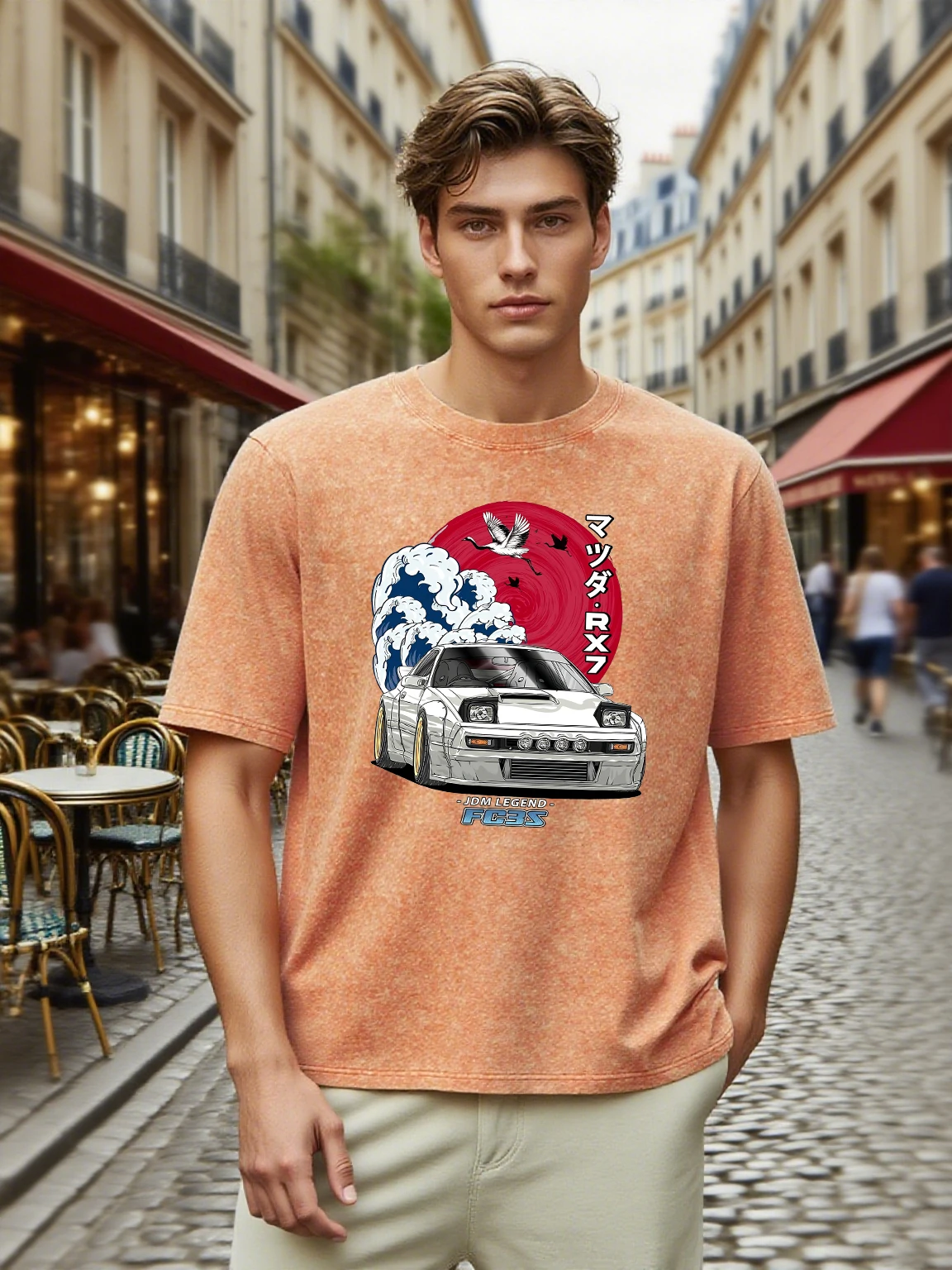 Remate De Vehiculos Retirados De Circulacion ريترو الرجال تي شيرت العصرية س الرقبة المحملة الهيب هوب الملابس لينة القطن فضفاضة قصيرة الأكمام #1