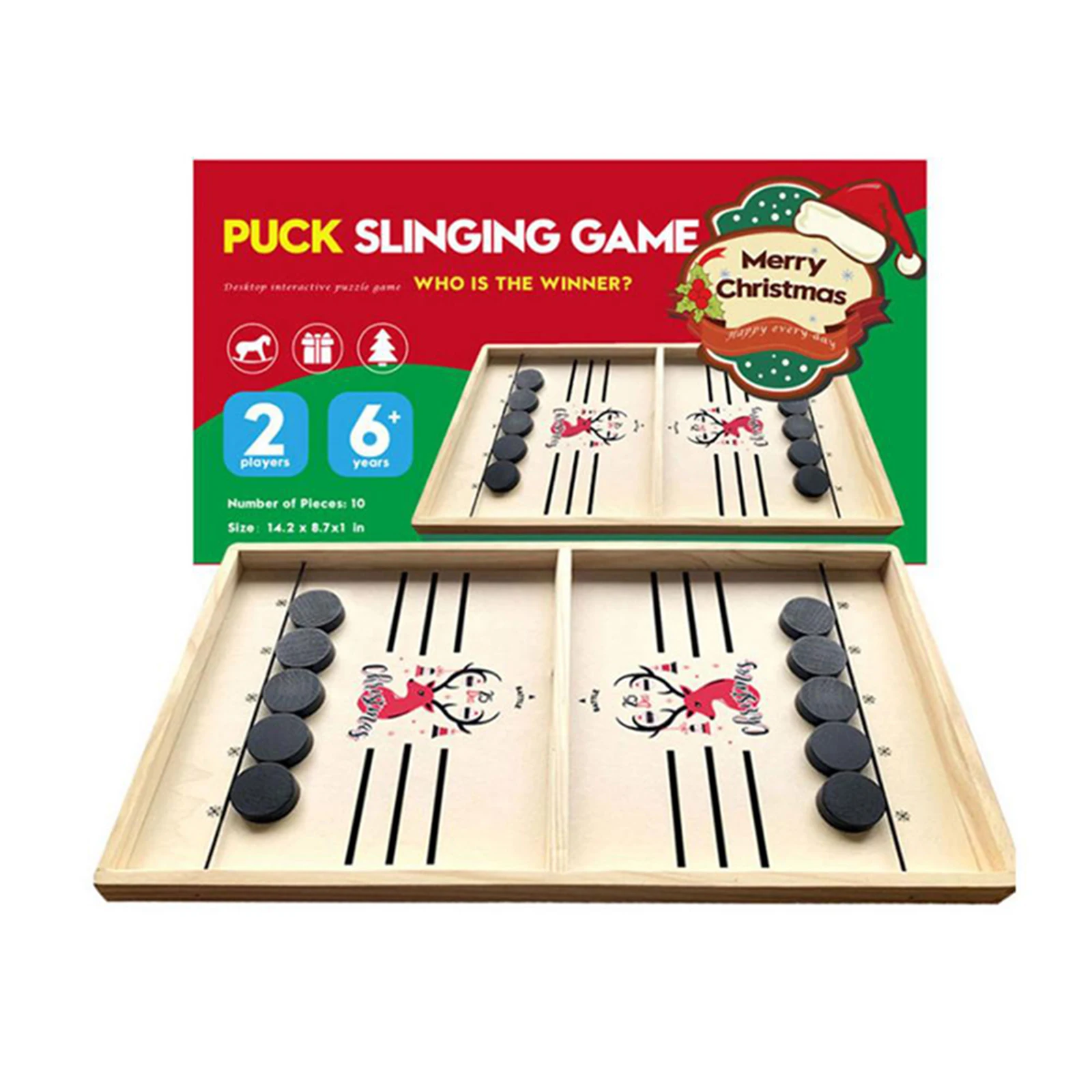 

Christmas Table Hockey Games Pucks Toys For Adult Child Family Party Game Toys