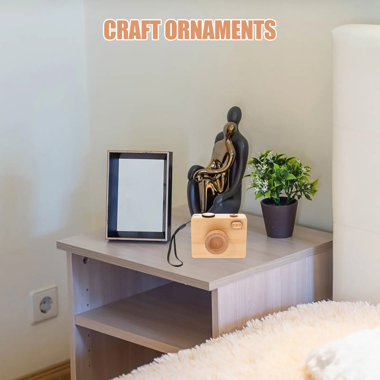 

1pc Wooden Camera Storage Box Vintage Style Kids Pretend Play Photography Prop Retro Camera Ornament Party Favor Gift