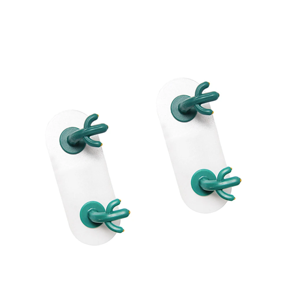 

2PCS Cactus Wall Hooks Sticky Nail Free Adjustable Hanging Mounts Clothes Rack Strong Adhesive Long Use Dry Clean Surface