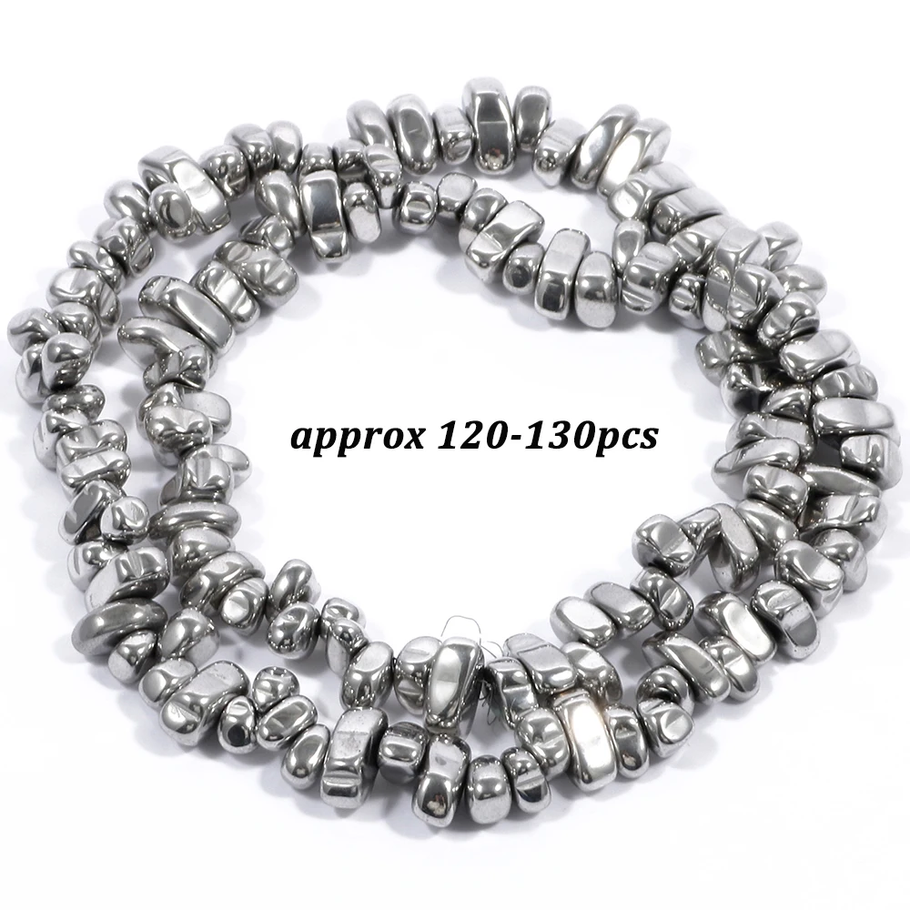 AAA+ Rhodium Hämatit Perle Natürliche Unregelmäßige Geometrische Säule Herz Stein Perlen Für Schmuck Machen Armbänder Halskette 15" zoll