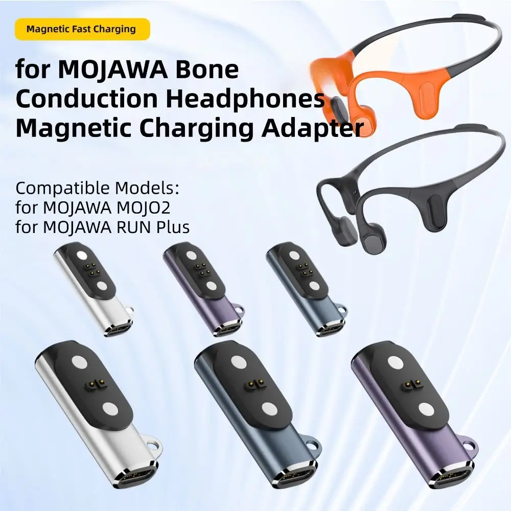 Bone Conduction Headphone USB-C Charging Adapter Aluminium Alloy Safe Charger LED Indicator Stable for MOJAWA Run Plus Mojo2