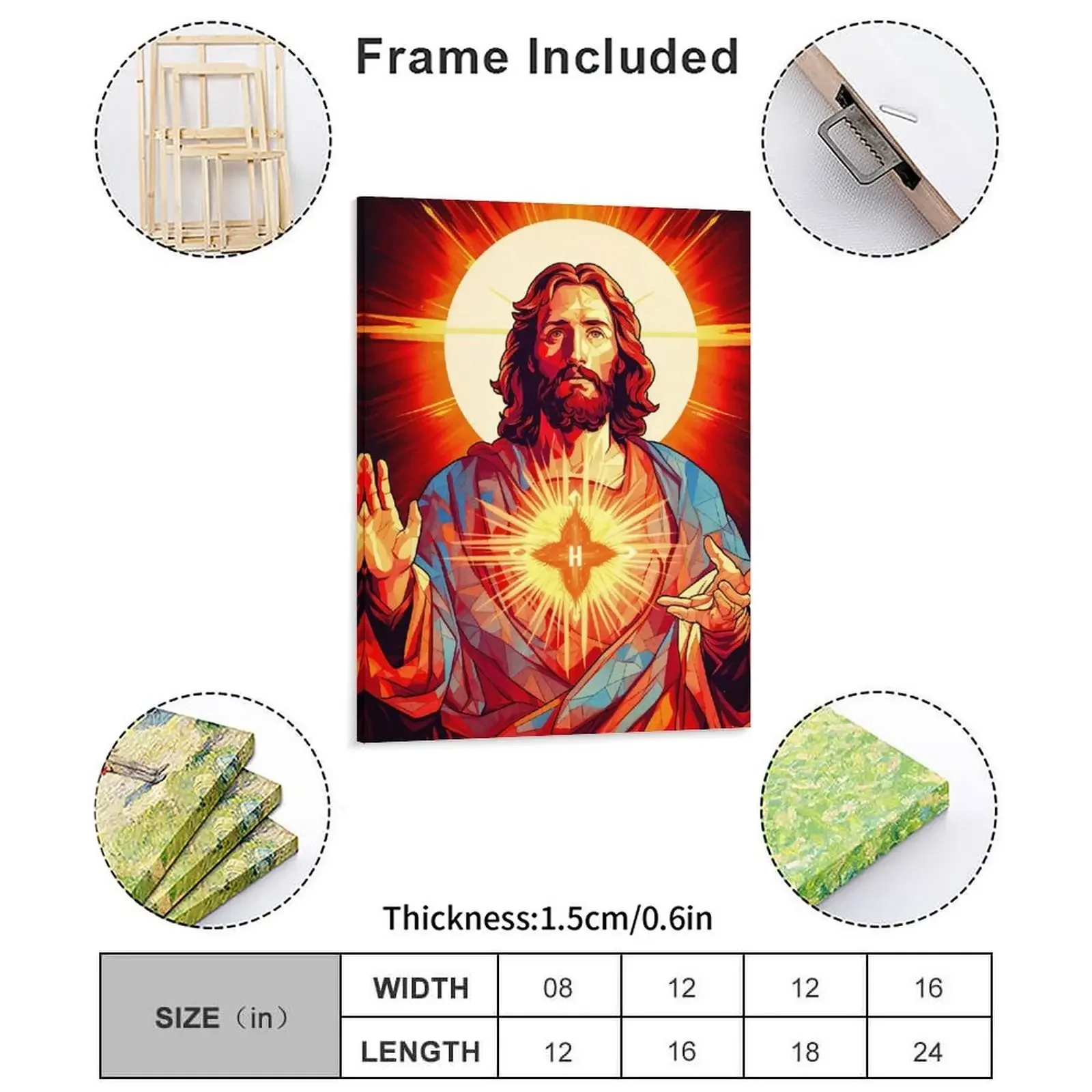Jesus Christ Watercolor Canvas Painting Rusty Customize Customize Funny Party Framed Wall Paintings