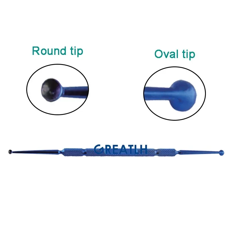 Ophthalmic Chalazion Curette Double-Headed Titanium Alloy Ophthalmic Instrument Oral Type Round Type
