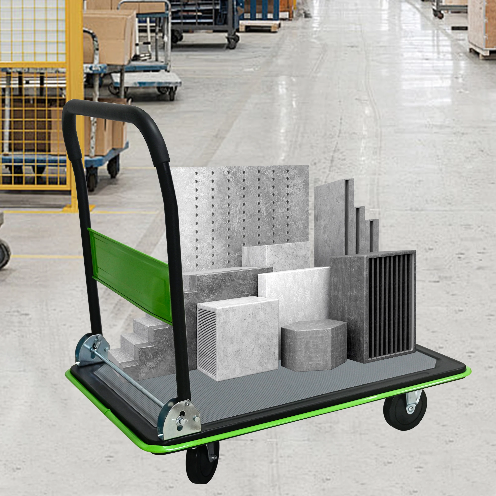 

660lbs Foldable Platform Truck Dolly with Swivel Wheels, Heavy Duty Moving Platform Hand Truck, Moving Flatbed Cart Push Cart