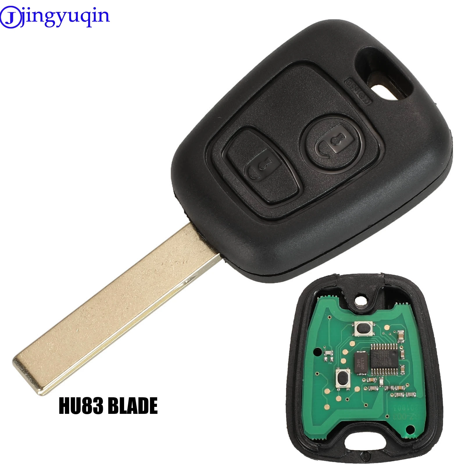 jingyuqin 2 Buttons Remote Key Fob Controller For PEUGEOT 107 206 For Toyota Aygo For Citroen C1 C3 433MHZ With ID46/ID70 Chip
