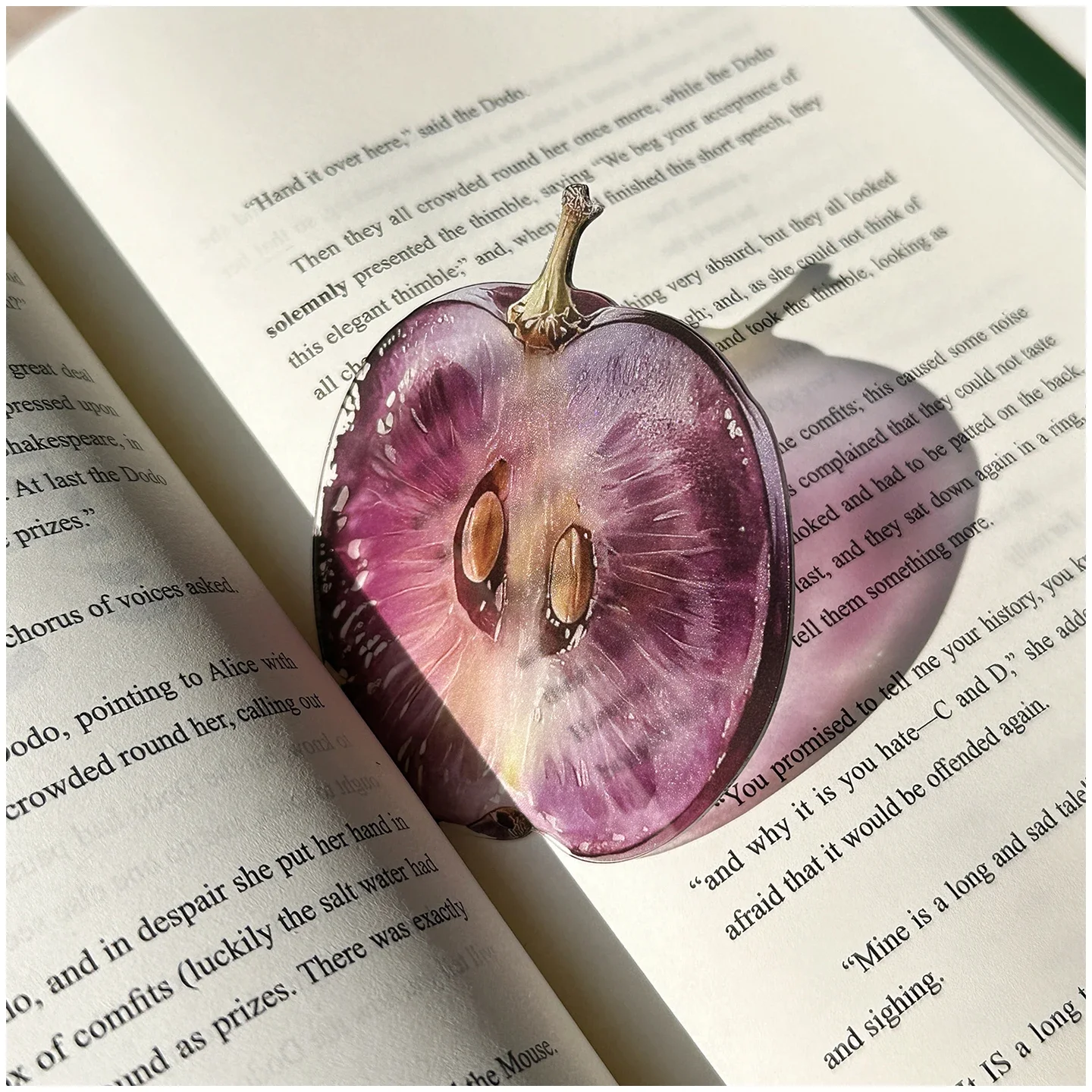 Marcadores de Libros Acrílicos Transparentes Delicados con Forma de Manzana, Regalo para Estudiantes, Sensación Premium, Lindos Marcadores con Forma de Uva y Tomate