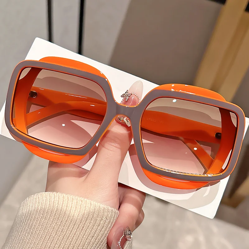 2026 Fashion Sunglasses with Polygonal Color Blocking for Men and Women, Retro Y2K Style, Sophisticated Personality Sunglasses