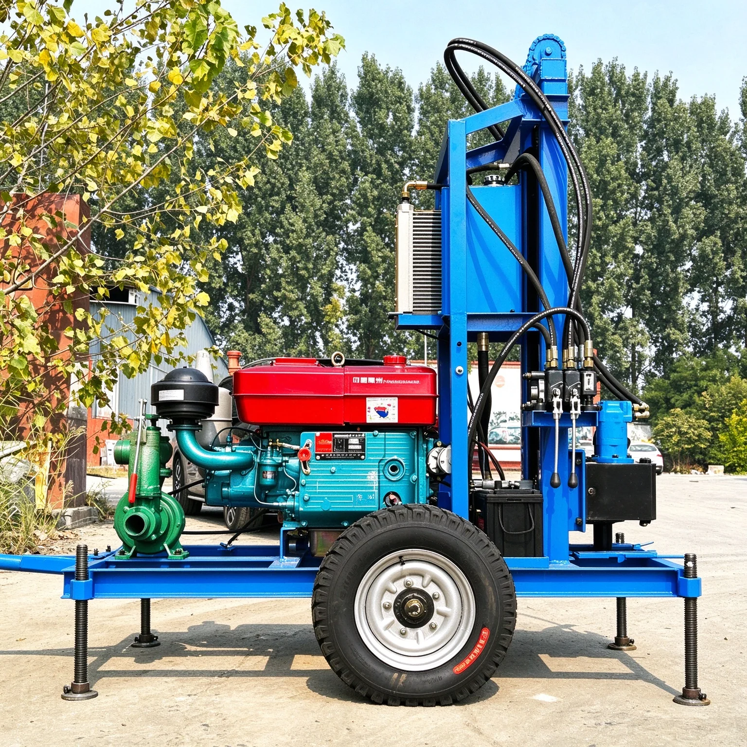 Agricultural Water Well Drilling Rig Compact Rotary 70m Depth Diesel Engine for Small Farm Irrigation Borehole Drilling Machine