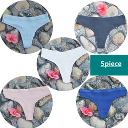 5-piece seamless women's Thong Low waist sexy girls black briefs Solid cotton women's underwear trackless comfortable ThongMLXL