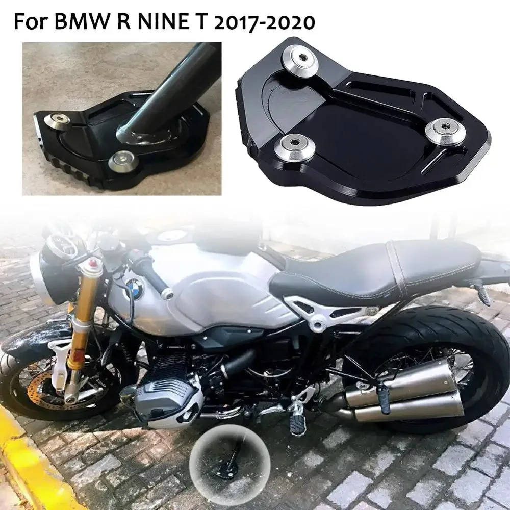 Aluminum Motorcycle Kickstand Extension Plate Side Stand Enlarger Pad For BMW R NINE T R NINET 2017 2018 2019 2020 R9T Scrambler