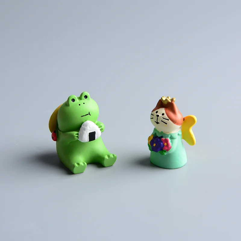ZAKKA Cute Cat Frog Parrot Miniature Garden series Decoration Crafts Animals Figurines Hedgehog Resin Desktop Ornaments Gifts