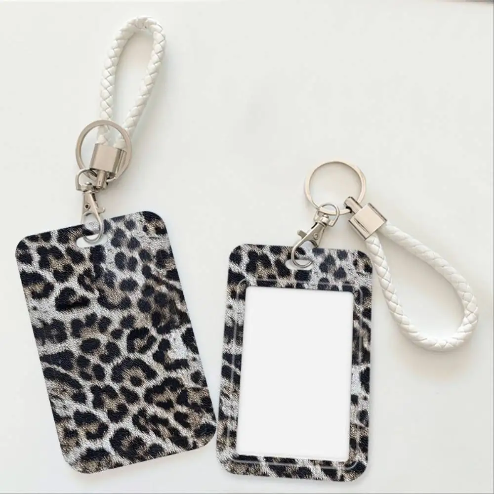Leopard Print Pattern ID Card Holder Plastic Badge Case For Doctor Nurse Student Staff ID Bank Credit Card Holiday Gift