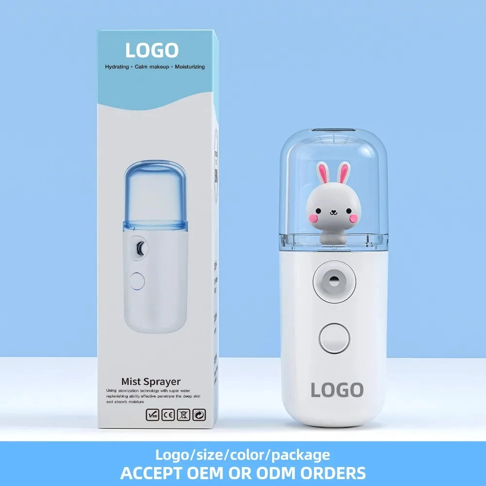 Women Skin Hydration Meter Mini Humidifier 30ML Home Nano Spray Small Steamer Face Beauty Device Skin Care Tools nanomister