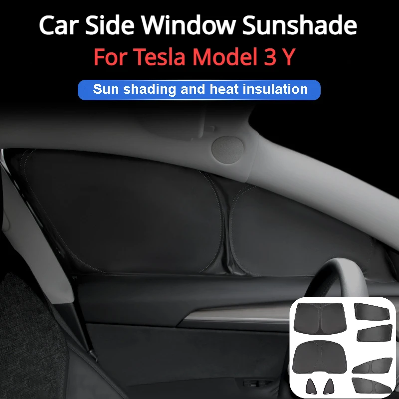 Car Window Sunshade for Tesla Model 3 Y Front Rear Door Side Windshield Heat Insulation Privacy Curtain Outdoor Whole Shading