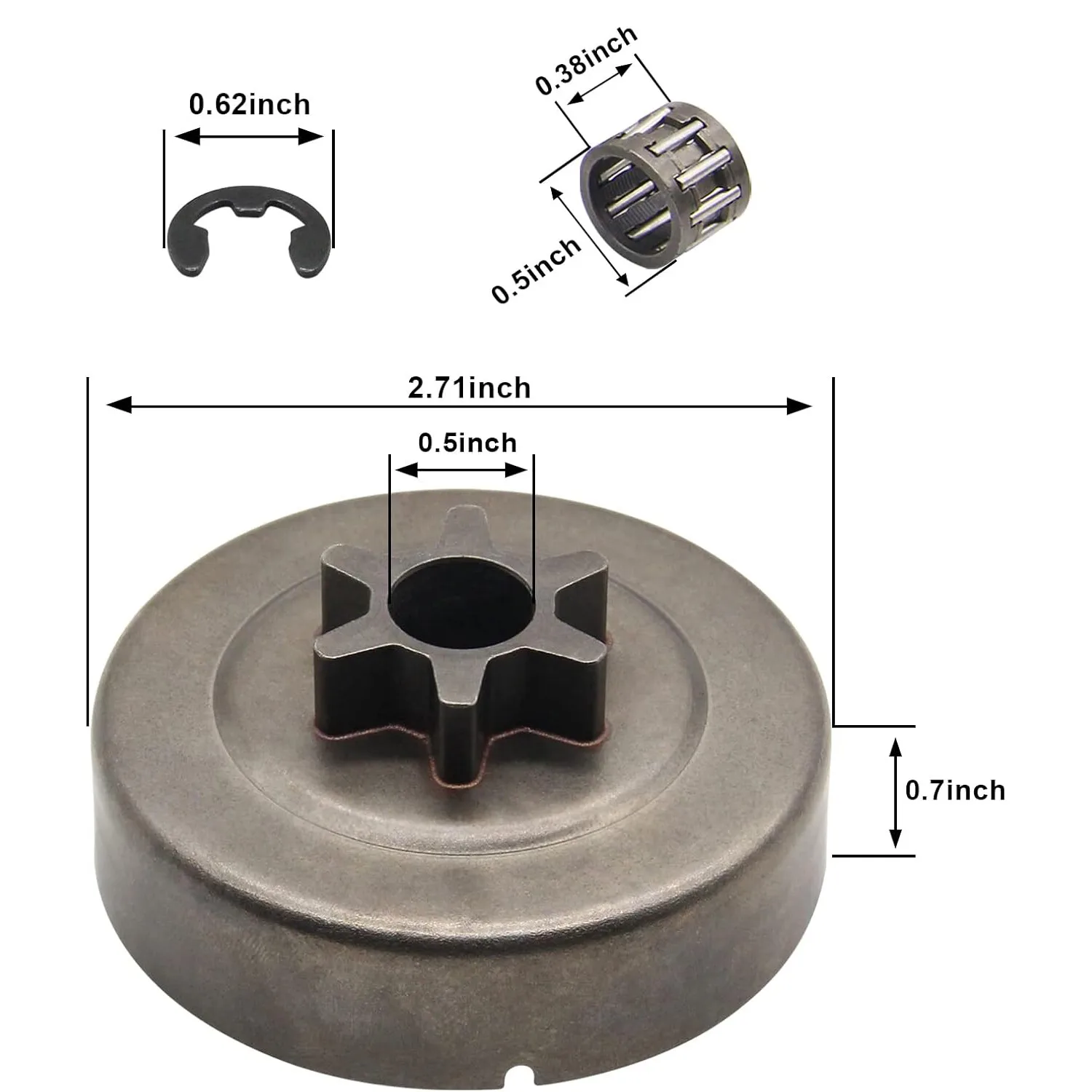 Set of 6 3/8