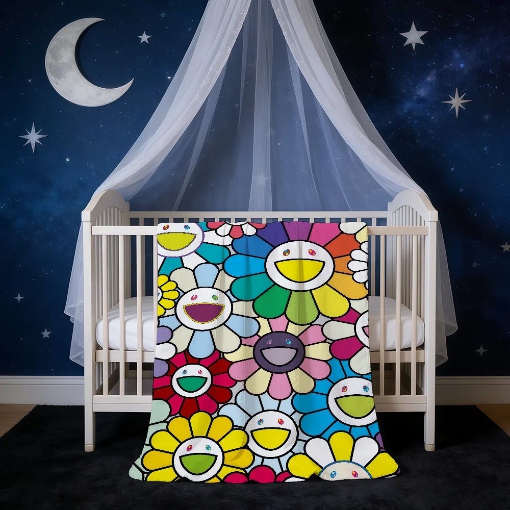 Blanket Super Art M-Murakami-ES Warm Comfortable Plush T-TakashiS-ES Throw Blanket Child Fashion Home Sofa Bedroom Gift